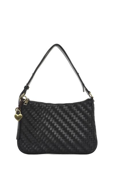 Derimod Women's Black Knitted Patterned Shoulder Bag 25Sbd293029