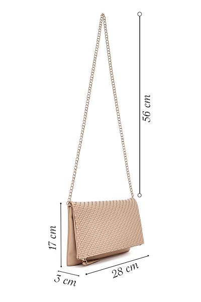Derimod Women's Brown Long Chain Strap Braided Portfolio Bag 25Sbd293429