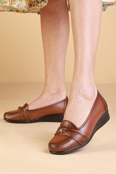 Waresta High Light Sole Orthopedic Buckle Leather Soft Mother Shoes Wr324