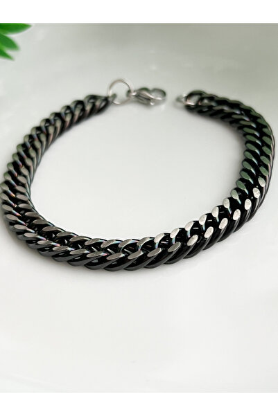 ALEYKA Steel Interlaced Cuban Black Bracelet