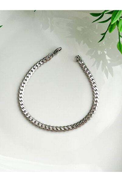 ALEYKA الفولاذ المقاوم للصدأ الفضة اللون سحق سلسلة سوار