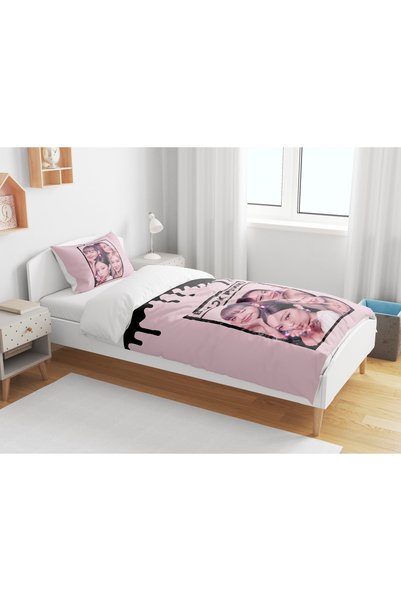 Home Black Pink 3D Digital Printed Single Youth Girl Duvet Cover Set Without Sheets