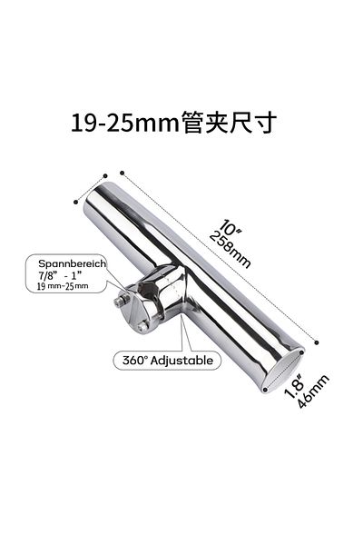 Choice Boat Accessories Fishing Rod Holder Clamp Side Mount 7/8"-1" Rail Marine Boat Stainless Steel Rod...