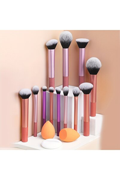 Choice Clear 12-Piece Classic Full Makeup Brush Set with Angled and Teardrop ...