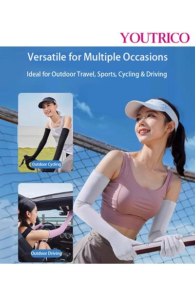 Youtrico Sun Protection Gloves Summer Cycling Fingerless Gloves For Driving Spf50 High Protection