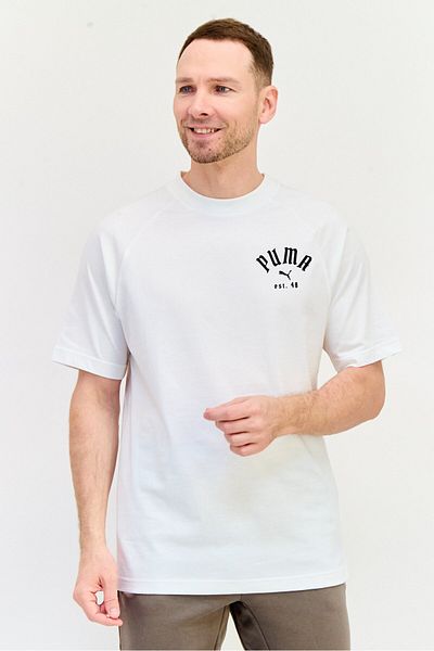Puma Men Sportswear Fit Short Sleeve Outdoor T Shirt, White