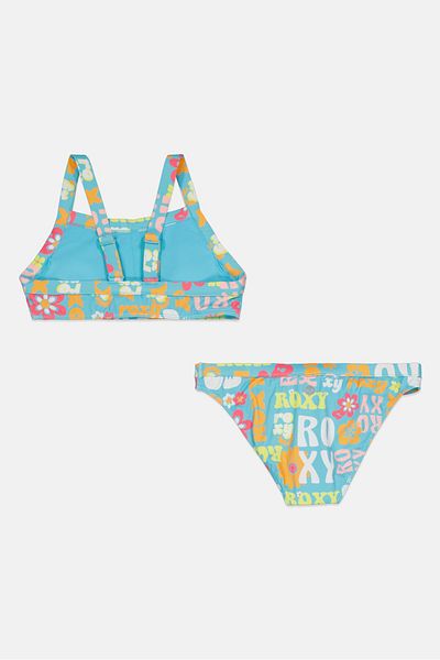 Roxy Kids Girl 2 Piece Floral Pattern Bikini Set, Multicolor