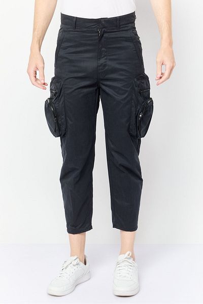 Selected Homme Men Loose Fit Solid Cargo Pants, Navy