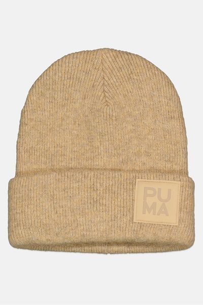 Puma Men Brand Logo Infuse Archive Beanie, Light Sand