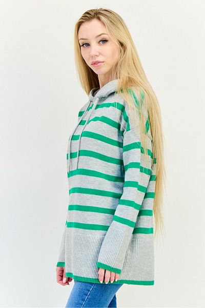 Esprit Women Hooded Stripes Sweater, Multicolor
