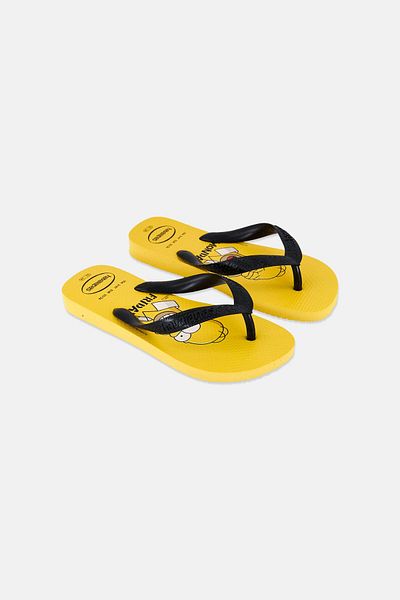 Havaianas Kids Boy Graphic Print Slip On Slippers, Yellow