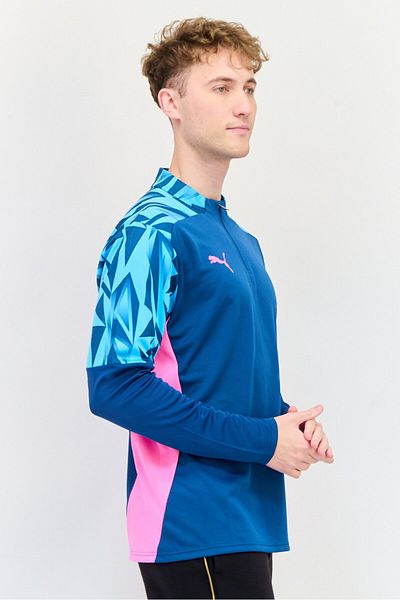 Puma Men Sportswear Fit Long Sleeves Football Sweatshirt, Teal Blue