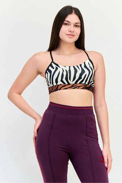 Puma Women Animal Print Padded Sports Bra, Multicolor