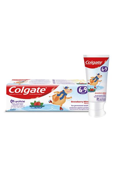 Colgate Kids Toothpaste Natural Strawberry Mint 6-9 Years Fluoride Free 60 ml