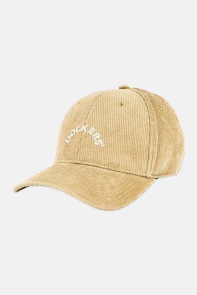 Dockers Men Embroidered Logo Cap, Beige