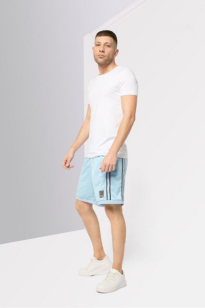 Givenchy Men Brand Logo Basic Shorts, Light Blue