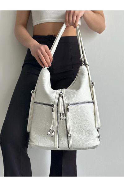 KIRASE New Casual Model Quality Soft Leather Fullly Detail Compartmented Large Size Back and Shoulder Bag