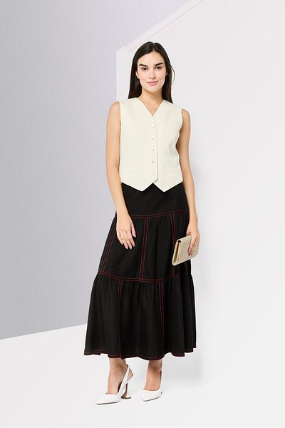 Gucci Women Regular Fit Solid Casual Vest, White