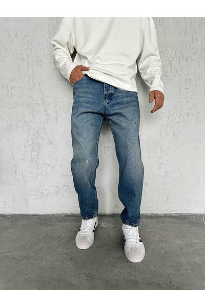 TÜZeMEN Distressed Washed Boyfriend Jean Trousers