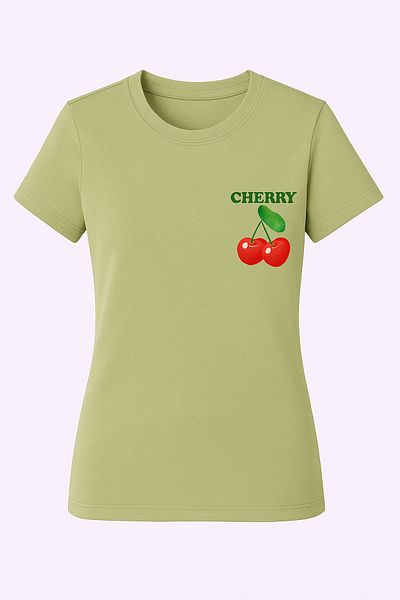 trender Tricou de damă cu imprimeu Cherry Mint Green Model 3
