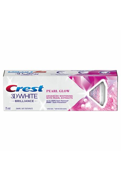CREST Toothpaste 3d White Brilliance Pearl Glow 75 ml Radiant Whitening & Enamel Safe Formula
