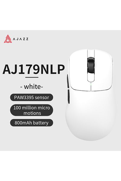 Ajazz 179NLP-White-800mAh AJAZZ AJ179 PRO PAW3395 Lightweight Wired Wireless Mouse with Magnetic Charging
