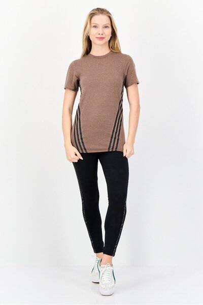 adidas Women Sportswear Fit Short Sleeve Outdoor T-Shirt, Brown