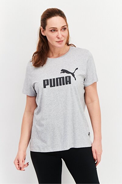 Puma Women Sportswear Fit Short Sleeves Running T-Shirts, Grey/Black