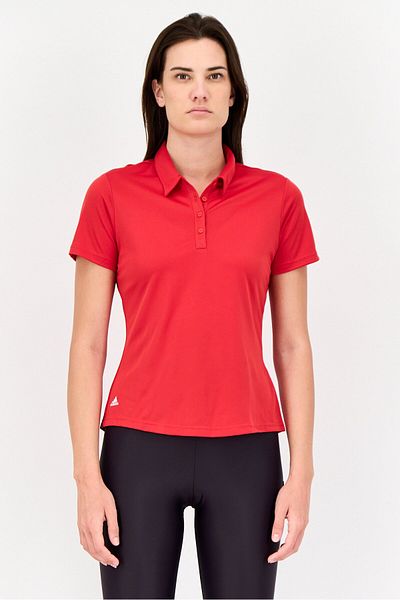 adidas Women Sportswear Fit Short Sleeves Training Polo Shirt, Red
