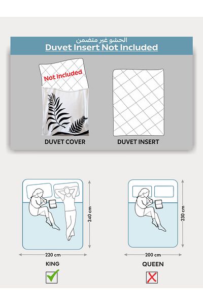 Donetella Printed Duvet Cover Set 6-Pcs – King Size 220x240 cm, Microfiber Fabric, No Filler Inside