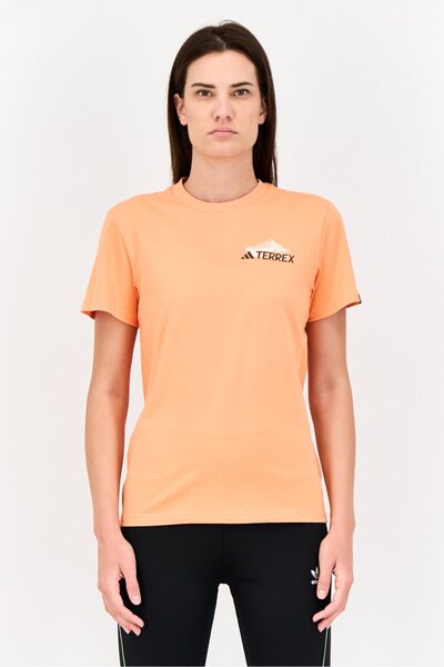 adidas X Terrex Women Sportswear Fit Short Sleeve Outdoor T-Shirts, Orange