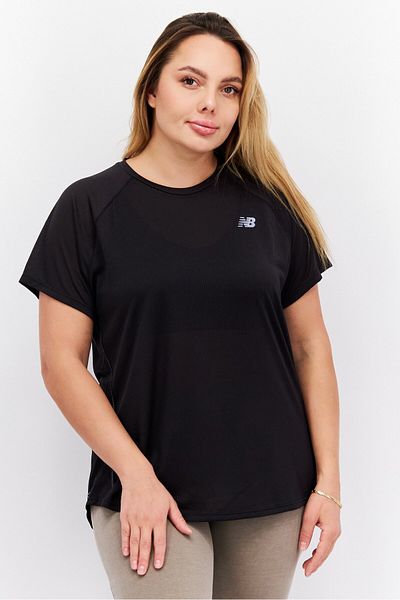 New Balance Women Sportswear Fit Short Sleeve Running T-Shirt, Black