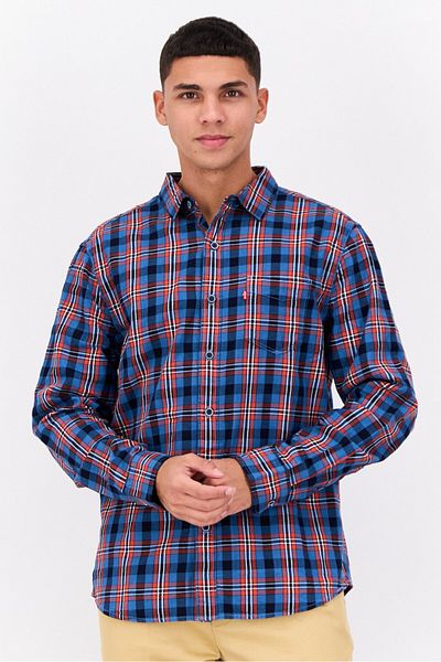 Levi's Men Slim Fit Long Sleeves Plaid Casual Shirt, Multicolor