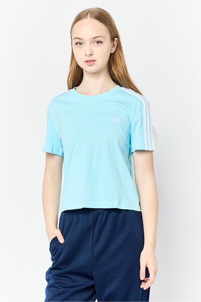 adidas Women Sportswear Fit Short Sleeve Training T-shirt, Sky Blue