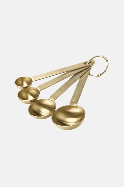 Tchibo 4 Piece Measuring Spoon Set, Gold