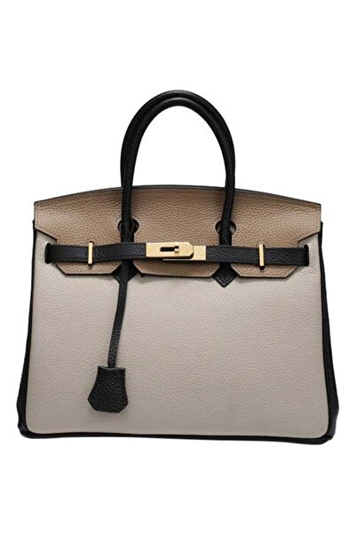 Arabest Leather Handbag,Color-blocking,Resists Abrasion,Spacious Compartment,28x32x24.5cm,Adjustable Strap