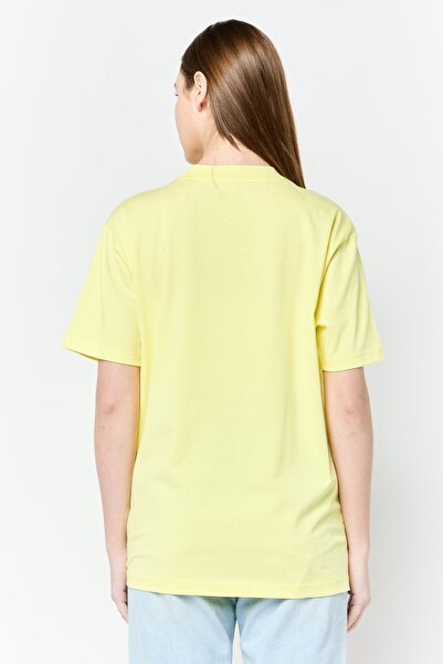 Esprit Women Crew Neck Brand Logo Short Sleeves T-shirt, Yellow