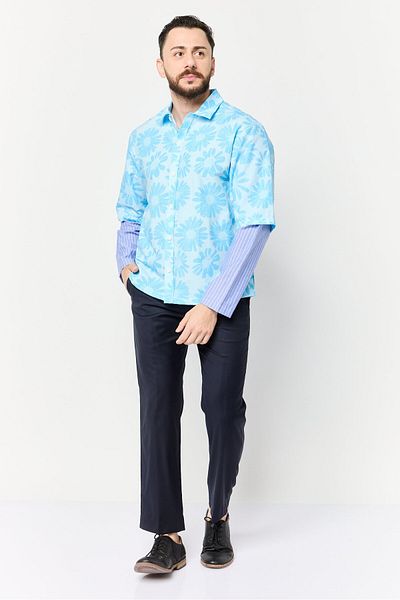 collusion Men Regular Fit Long Sleeves Floral Print Casual Shirt, Multicolor