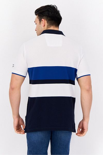 Nautica Men Regular Fit Colorblock Short Sleeves Polo, Multicolor