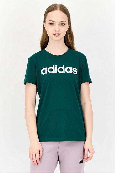 adidas Women Sportswear Fit Short Sleeves Outdoors T-shirt, Dark Green