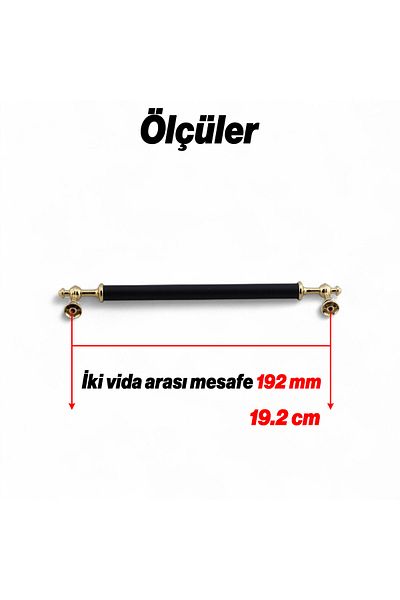 Badem10 Melis (192 mm - 19,2 cm) Mobilier din metal auriu negru Sertar de bucătărie Dulap dulap Mâner Mâner