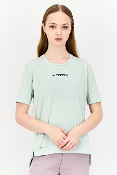 adidas Women Sportswear Fit Short Sleeves Training T-Shirt, Sage Green