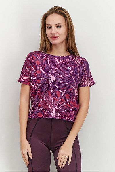 Asics Women Relax Fit Short Sleeves Running T-shirt, Purple Combo