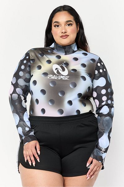 adidas Women Plus Size Fit Long Sleeve Training Bodysuits, Multicolor