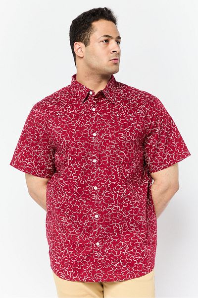 Levi's Men Standard Fit Floral Print Short Sleeves Casual Shirt, Multicolor