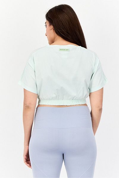 Reebok Women Sportswear Fit Short Sleeves Outdoor Crop Top, Mint Green