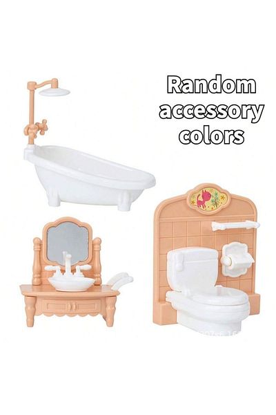 Choice Bathroom Set 1:12 Miniature Furniture Set For Dollhouse - Bedroom, Living Room, Kitchen, Bathroom Ac