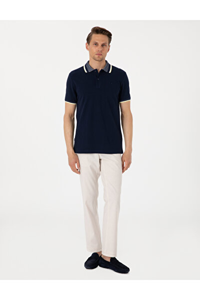 Pierre Cardin Beige Slim Fit Linen Blend Trousers 50305054-Vr011