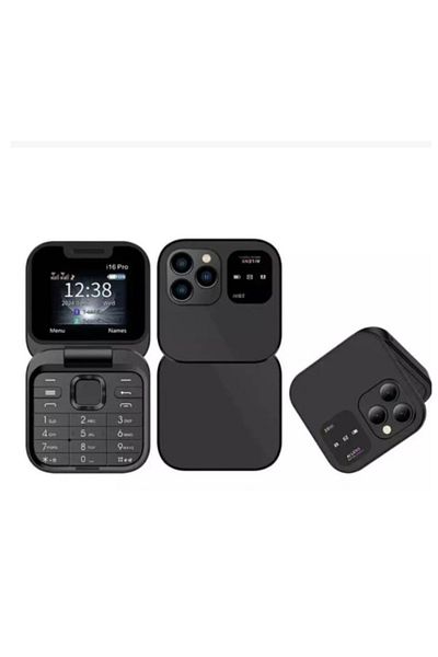 MACON 2025 Mini Flip Mobile Phone – Dual SIM, Unlocked, Foldable Cell Phone, Small Display – Black