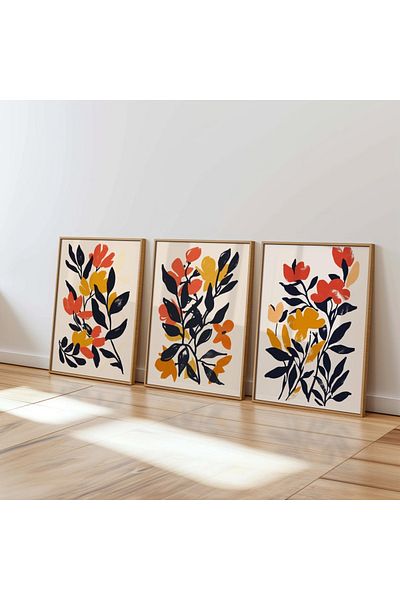 Dekorsiahome 3 Pcs Wood Frame Living Room Hall Kitchen Table Set Set3050